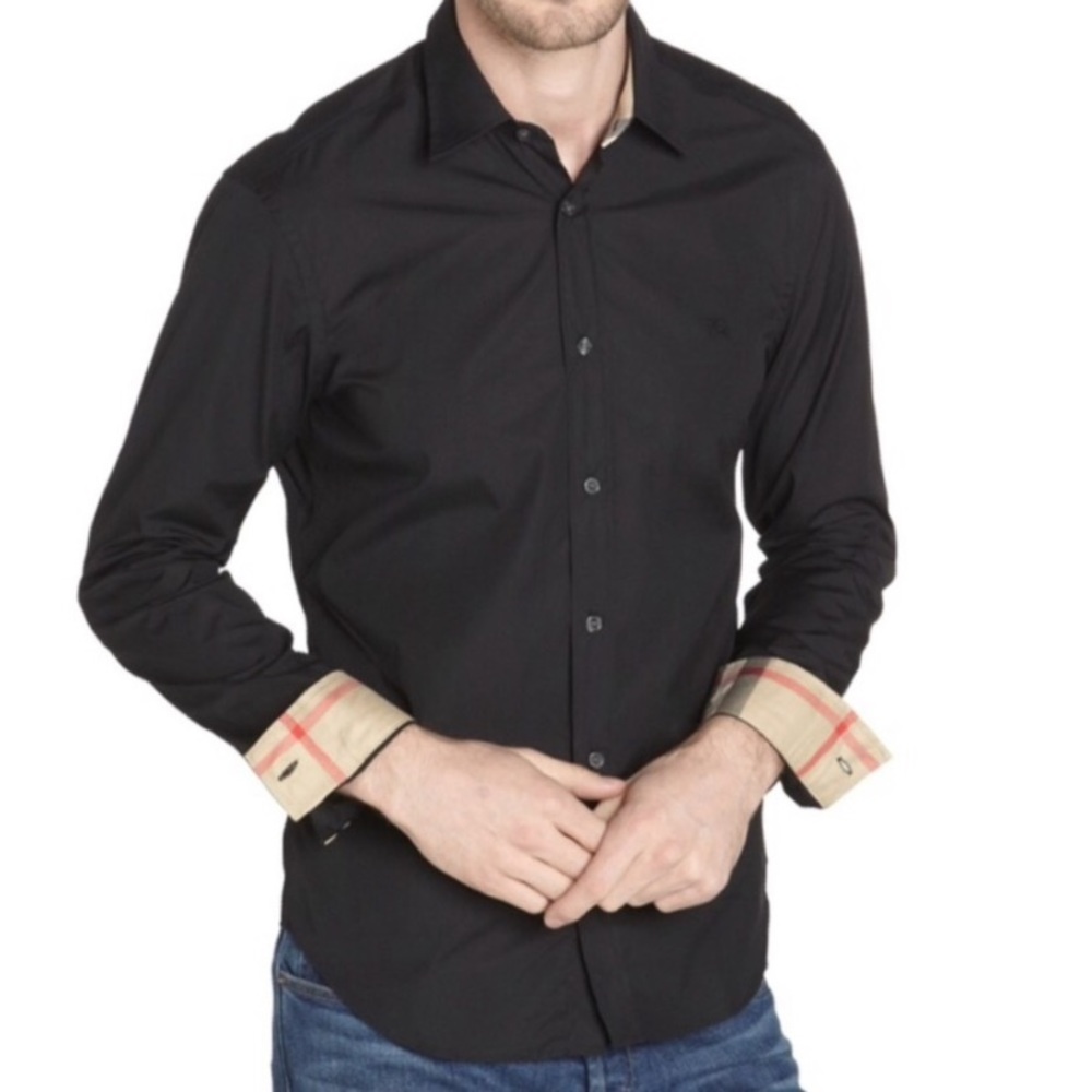 Burberry Brit Black Button Down Shirt Size XL